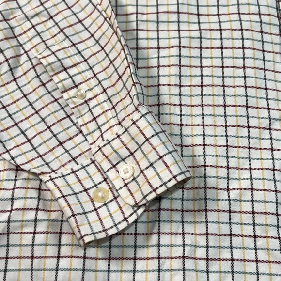 Cutter & Buck Mens Button Down Shirt XL Long Sleeve White Yellow Purple Check - Picture 3 of 9